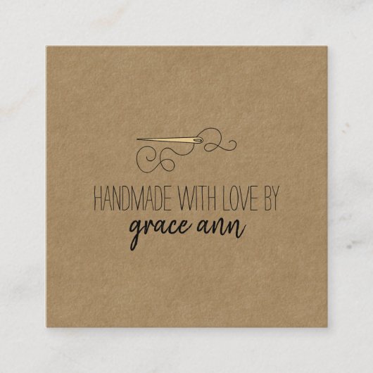 Couture rustique | Needle Kraft Carré Carte de vis (Devant)