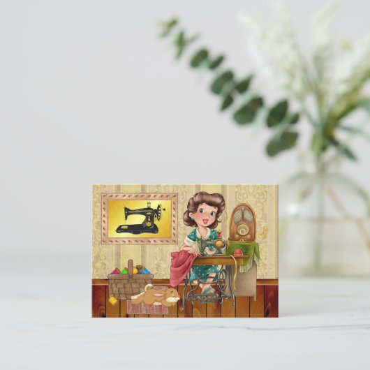 Couture / Seamstress / Carte de visite de mode (Debout devant)