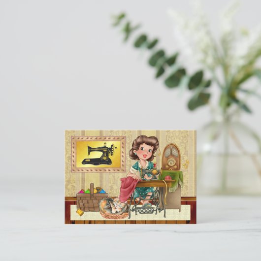 Couture / Seamstress / Carte de visite de mode (Debout devant)