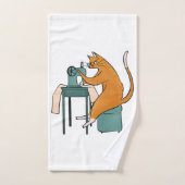 Couture vintage de chat (Serviette à main)