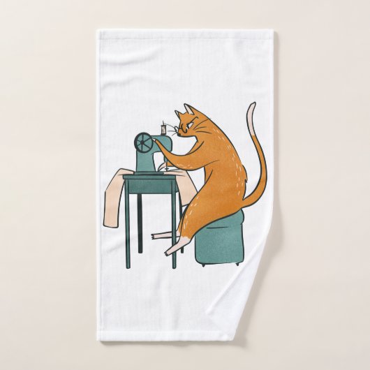 Couture vintage de chat (Serviette à main)