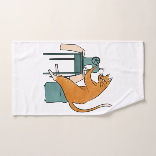 Couture vintage de chat (Serviette à main)