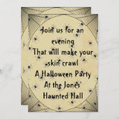 Couvert par les araignées Invitation de fête d'Hal (Devant / Derrière)