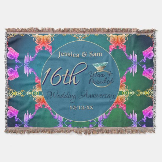 Couverture 16th Anniversary Wax, Statice Flower Throw Blanket (Devant)