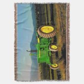 Couverture 1962 Grand Tracteur Vert Cosy Throw Blanket (devant Vertical)