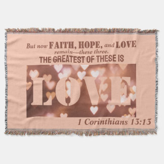 Couverture 1 Corinthains 13:13 Love Throw Blanket
