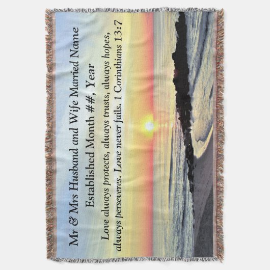 Couverture 1 Corinthiens 13 MARIAGE PERSONNALISÉ BLANKET (devant Vertical)