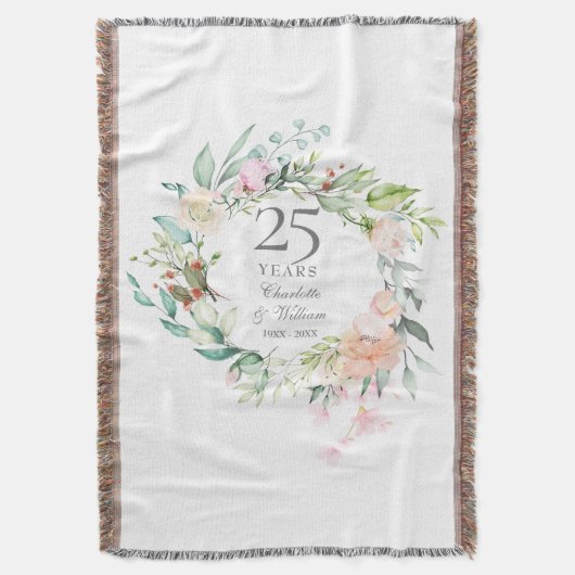 Couverture 25e anniversaire du Mariage d'argent Floral Garlan (devant Vertical)