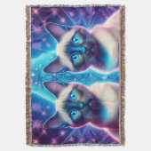 Couverture 2 Chatons Siamois Posant Dans L'Arbre De Noël (devant Vertical)