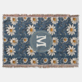 Couverture 3D Daisy Embroidery Denim Custom Blanket (Devant)