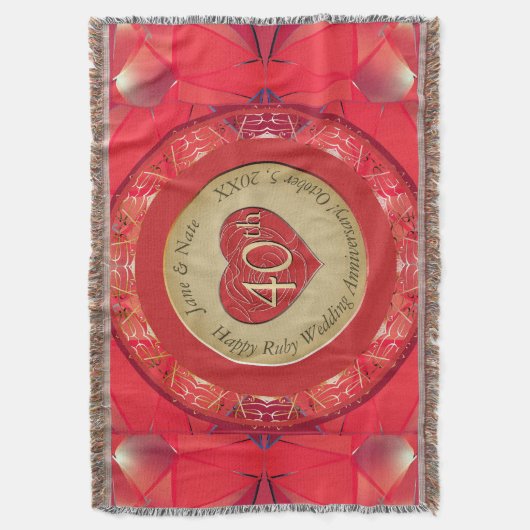 Couverture 40th Ruby Anniversary Throw Blanket (devant Vertical)
