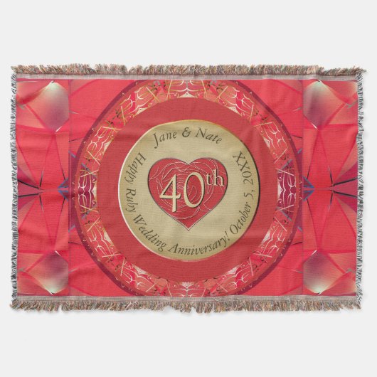 Couverture 40th Ruby Anniversary Throw Blanket (Devant)