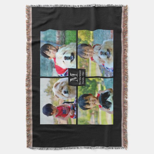 Couverture 4 Photo Collage Customisé avec Monogramme (devant Vertical)