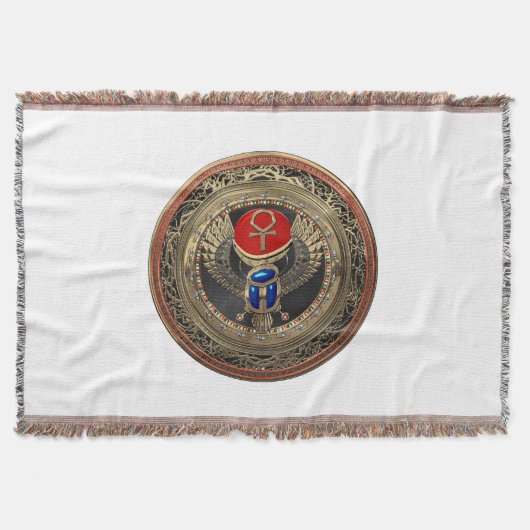 Couverture [500] Scarab en or sacré égyptien ailé avec Ankh (Devant)