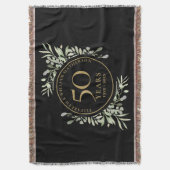 Couverture 50e anniversaire de Mariage Feuille verte d'or noi (devant Vertical)