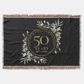 Couverture 50e anniversaire de Mariage Feuille verte d'or noi (Devant)