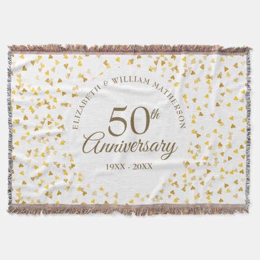 Couverture 50e anniversaire de Mariage Gold Love Hearts Confe (Devant)