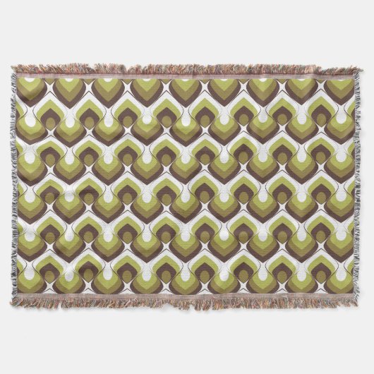 Couverture 70s Bold Modern Retro Ogee Motif in Greens (Devant)