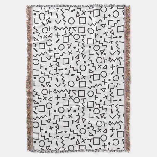 Couverture 90's Noir & Blanc Retro Shapes Motif (devant Vertical)