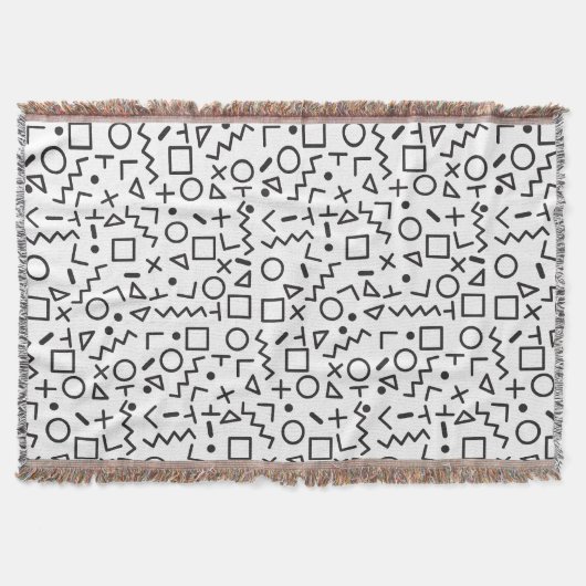 Couverture 90's Noir & Blanc Retro Shapes Motif (Devant)