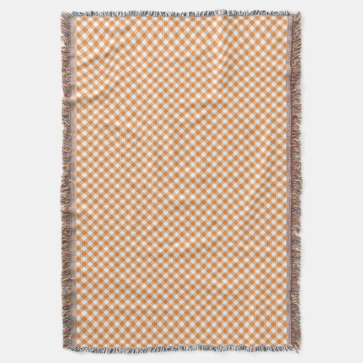 Couverture A checkered pattern throw blanket with orange  (devant Vertical)