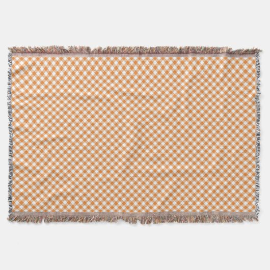 Couverture A checkered pattern throw blanket with orange  (Devant)