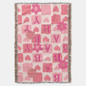 Couverture à damiers bébé rose et rouge (devant Vertical)