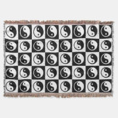 Couverture À damiers blanc noir Yin-yang Zen Block Imprimer (Devant)