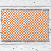 Couverture À damiers orange et blanc