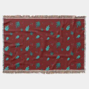 Couverture À feuillage persistant Tree Feuilles & Red Holly B