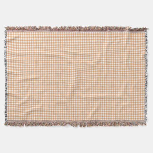 Couverture A gingham checkered blanket in shades of beige  (Devant)