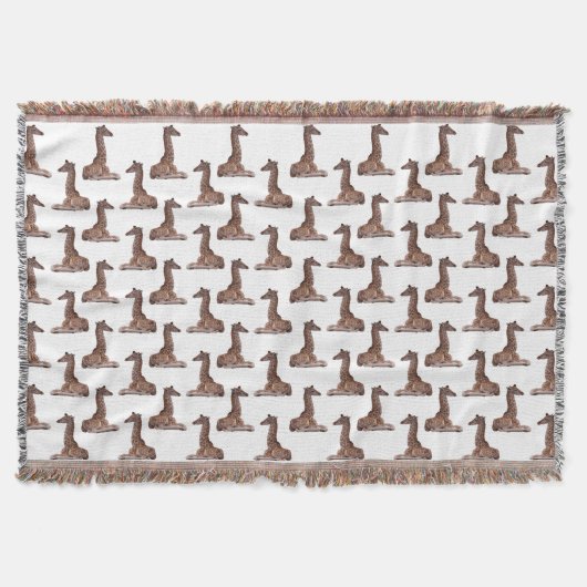 Couverture à jeter Baby Giraffe Frenzy (Blanc) (Devant)