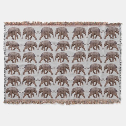 Couverture à jeter frénésie éléphant bébé (Gris cl (Devant)
