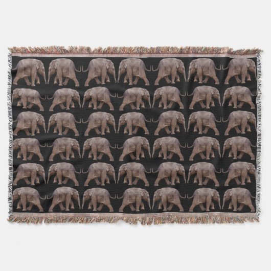 Couverture à jeter frénésie éléphant bébé (Noir) (Devant)