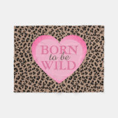 Couverture à jeter Léopard et Rose née pour être s (Devant (Horizontal))