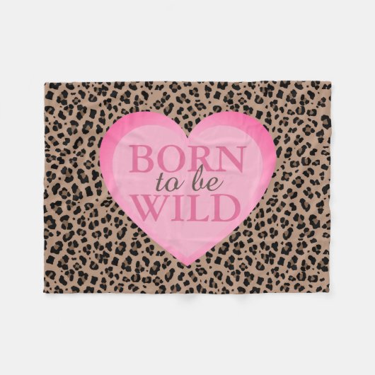 Couverture à jeter Léopard et Rose née pour être s (Devant (Horizontal))