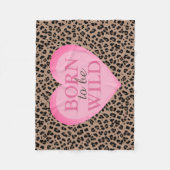 Couverture à jeter Léopard et Rose née pour être s (Devant)