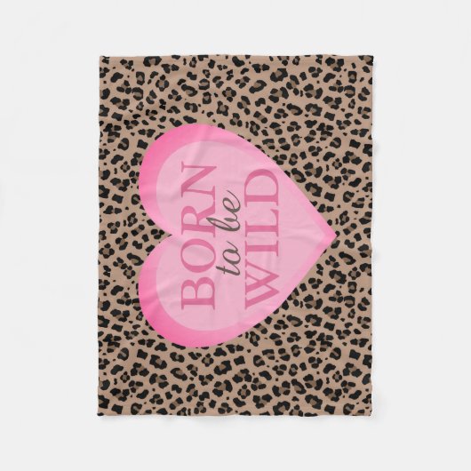 Couverture à jeter Léopard et Rose née pour être s (Devant)