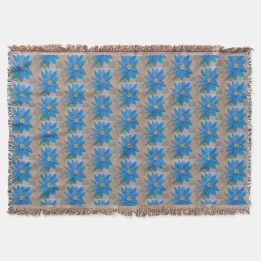 Couverture à lancer de fleurs bleues (Devant)