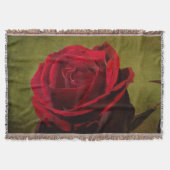 Couverture à lancer de rose rouge texturée (Devant)