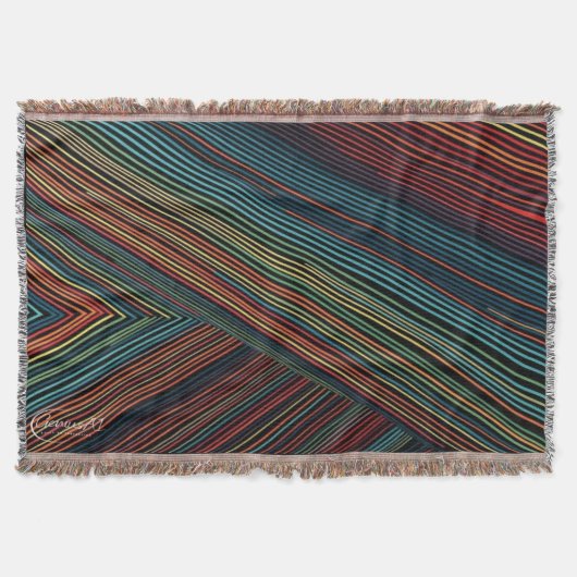 Couverture à lancer en coton de ligne multicolore (Devant)