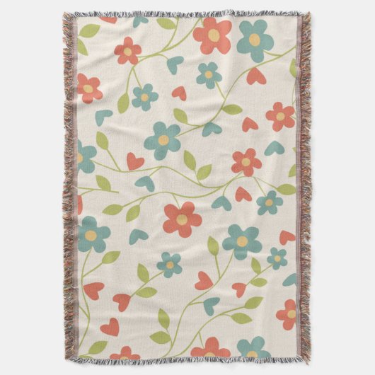 Couverture à lancer Motif de fleurs (devant Vertical)