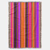 Couverture à lancer rayée orange, magenta et viole (devant Vertical)