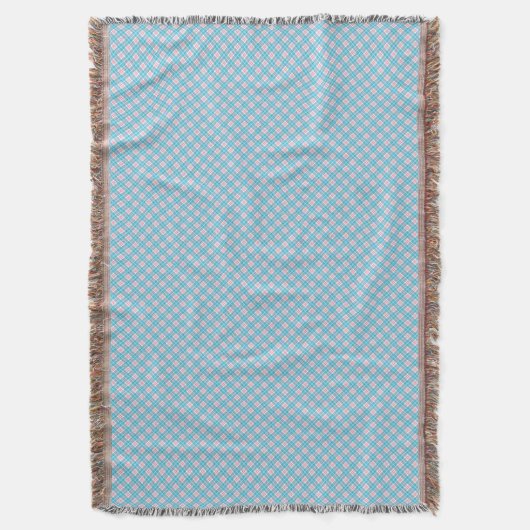 Couverture A light blue blanket with a subtle diamond pattern (devant Vertical)