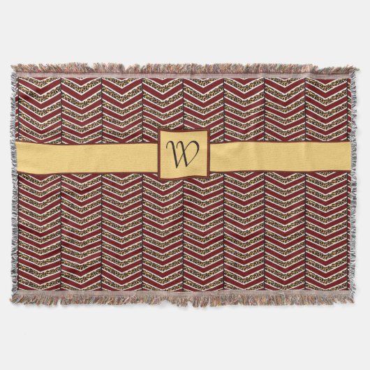 Couverture à motif chevron imprimé léopard (Devant)