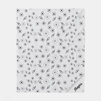 Couverture à motif floral gris clair