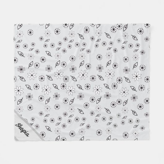 Couverture à motif floral gris clair (Devant (Horizontal))