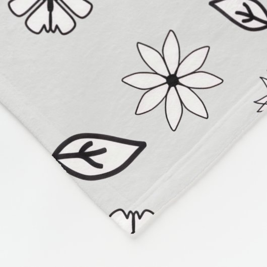 Couverture à motif floral gris clair (Coin)