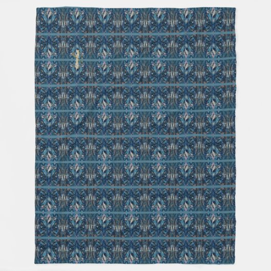 Couverture à motifs cachemire à rayures bleues par (Devant)
