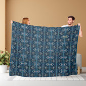 Couverture à motifs cachemire à rayures bleues par